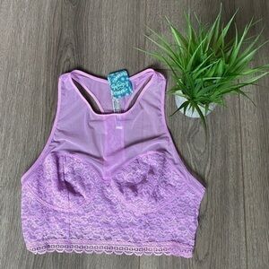 Free People Stay With Me Bralette In Purple Lilac Size Medium